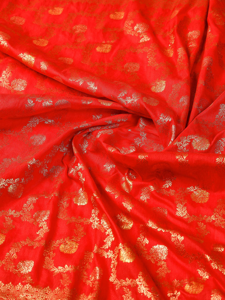 Red Woven Design Art Silk Saree