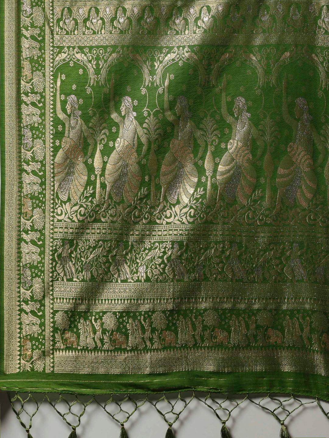 Green Woven Design Art Silk Saree