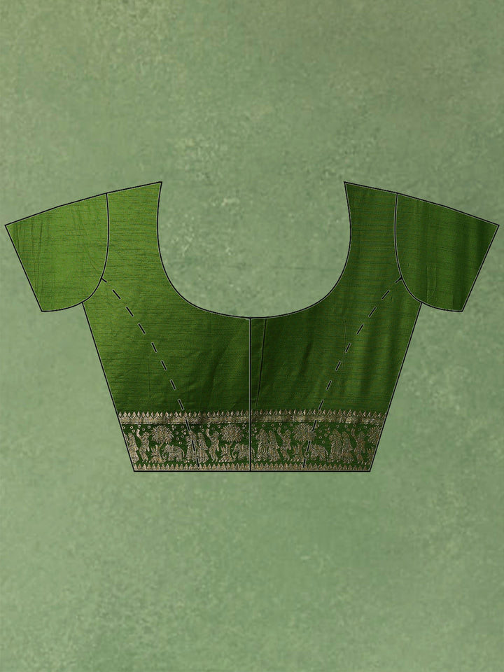 Green Woven Design Art Silk Saree