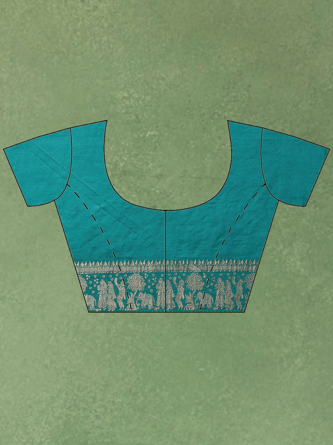 Lake Blue Woven Design Art Silk Saree