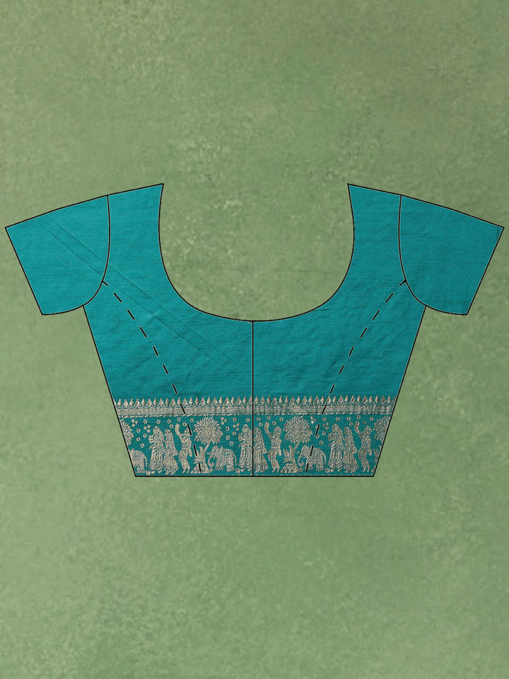 Lake Blue Woven Design Art Silk Saree