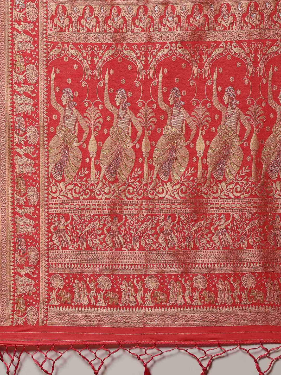 Pink Woven Design Art Silk Saree