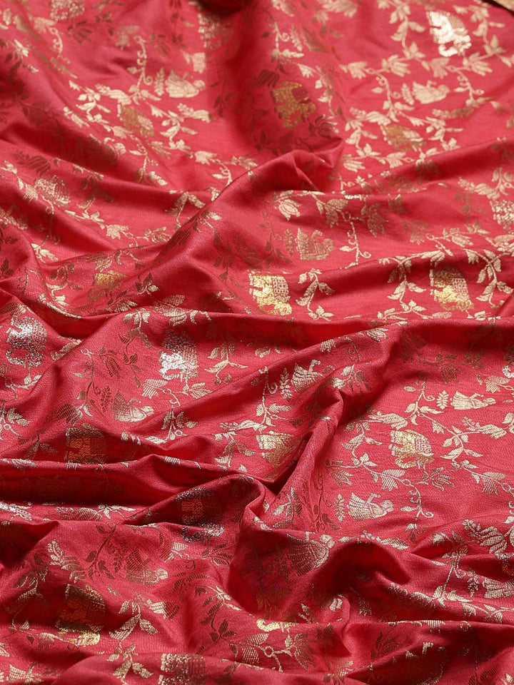 Pink Woven Design Art Silk Saree