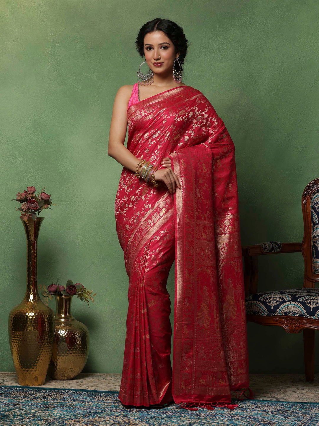 Rani Woven Design Art Silk Saree
