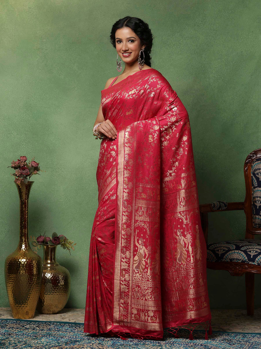 Rani Woven Design Art Silk Saree