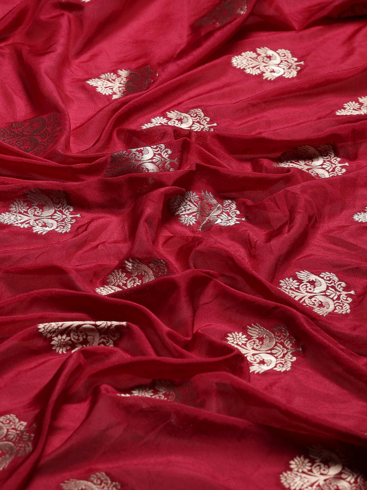 Wine Woven Design Art Silk Saree