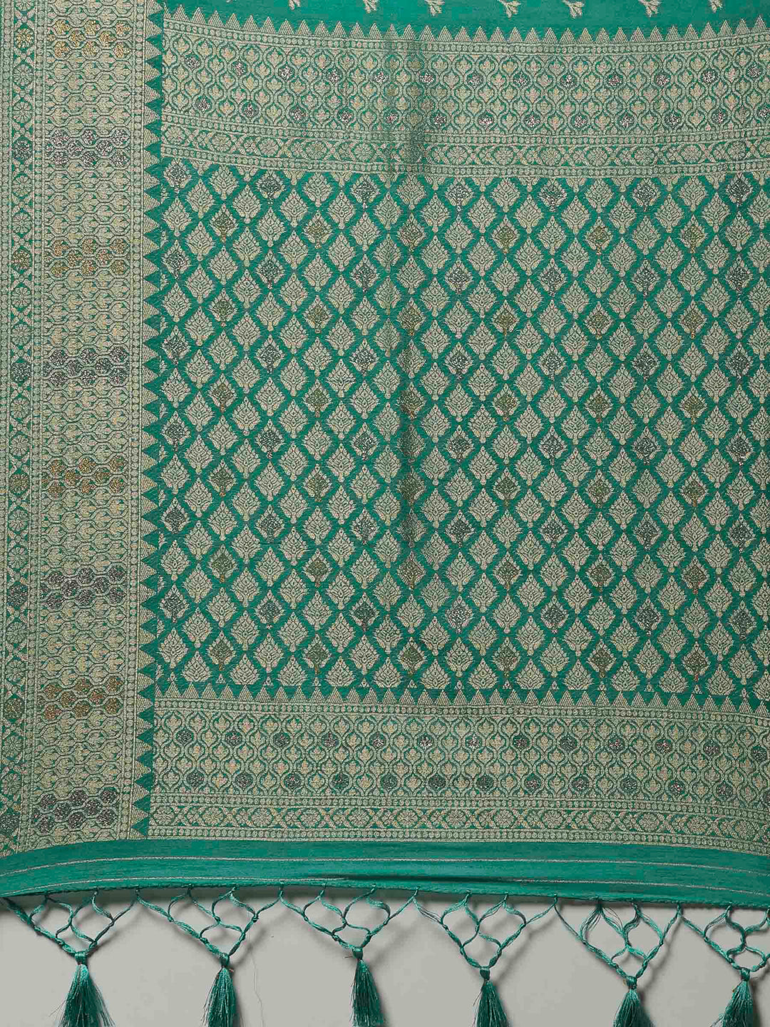 Green Woven Design Art Silk Saree