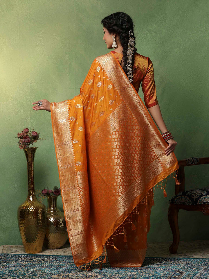 Mustard Woven Design Art Silk Saree