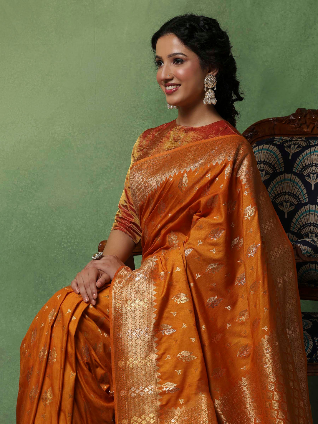 Mustard Woven Design Art Silk Saree