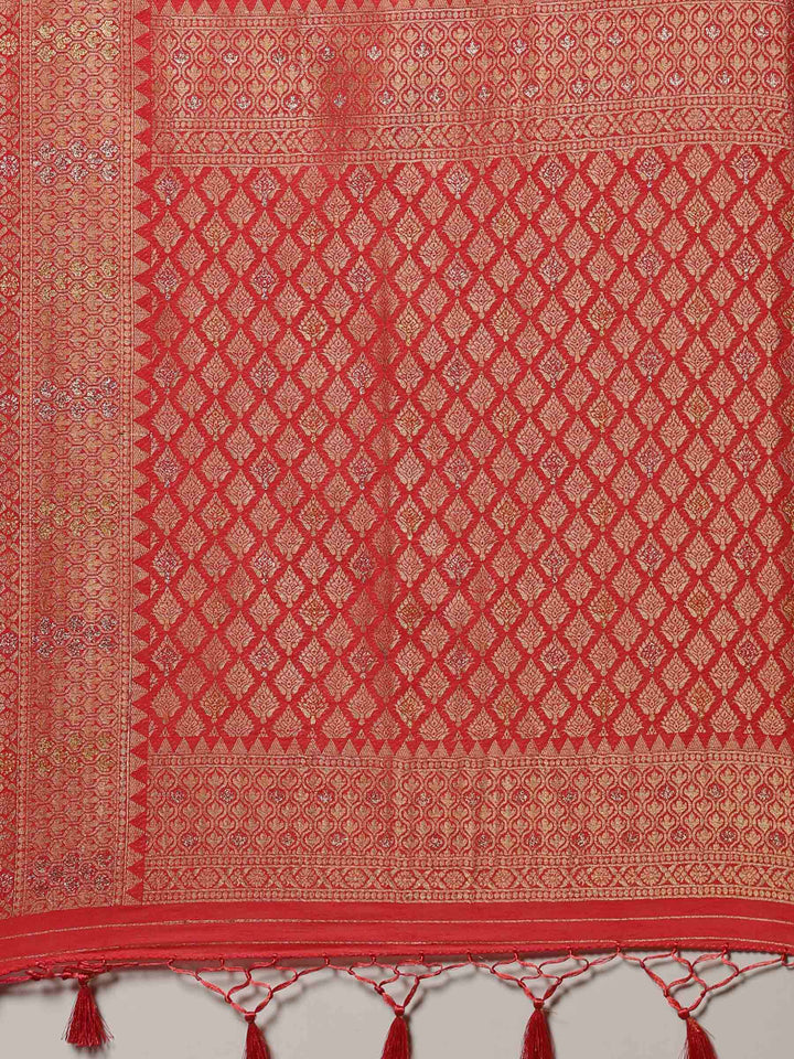 Pink Woven Design Art Silk Saree
