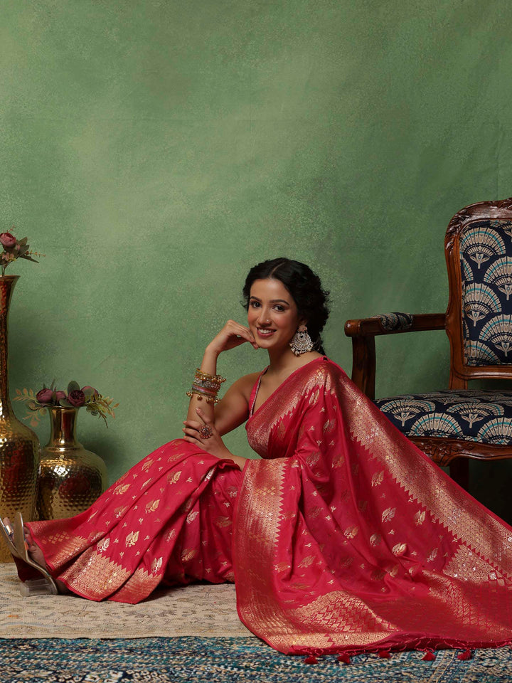Rani Woven Design Art Silk Saree