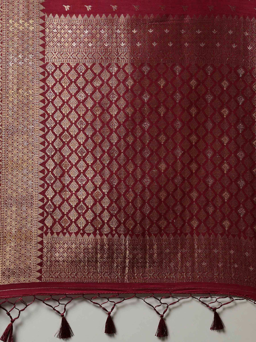Wine Woven Design Art Silk Saree