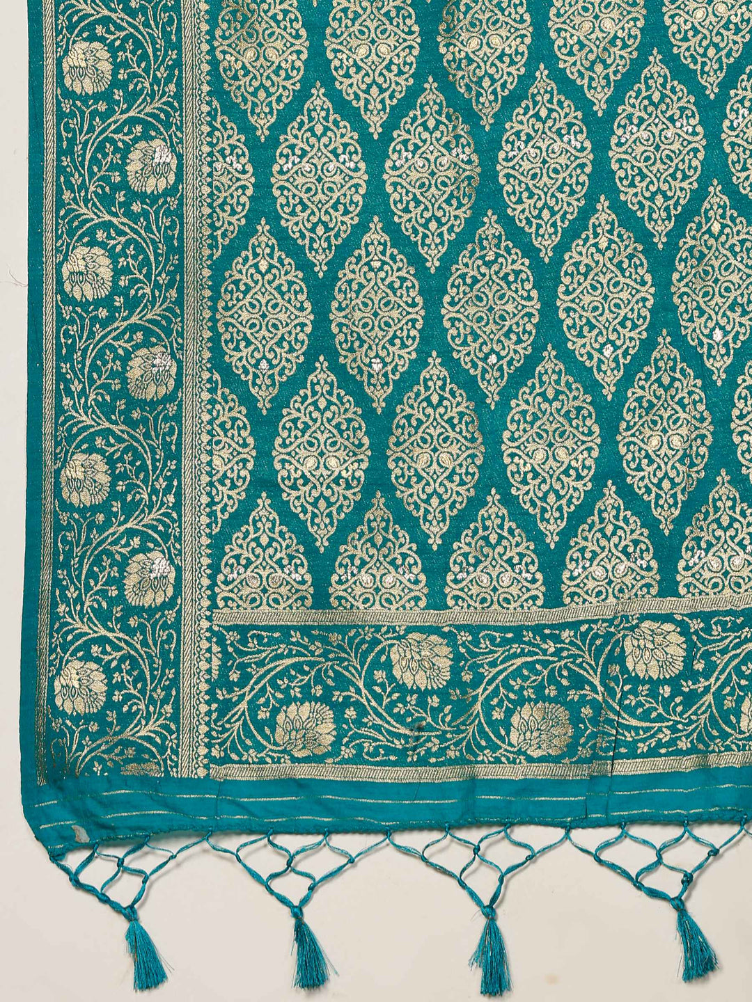 Lake Blue Woven Design Art Silk Saree