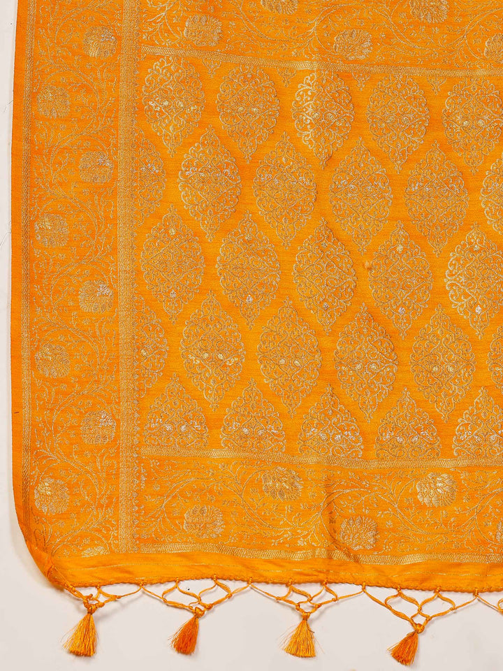 Mustard Woven Design Art Silk Saree