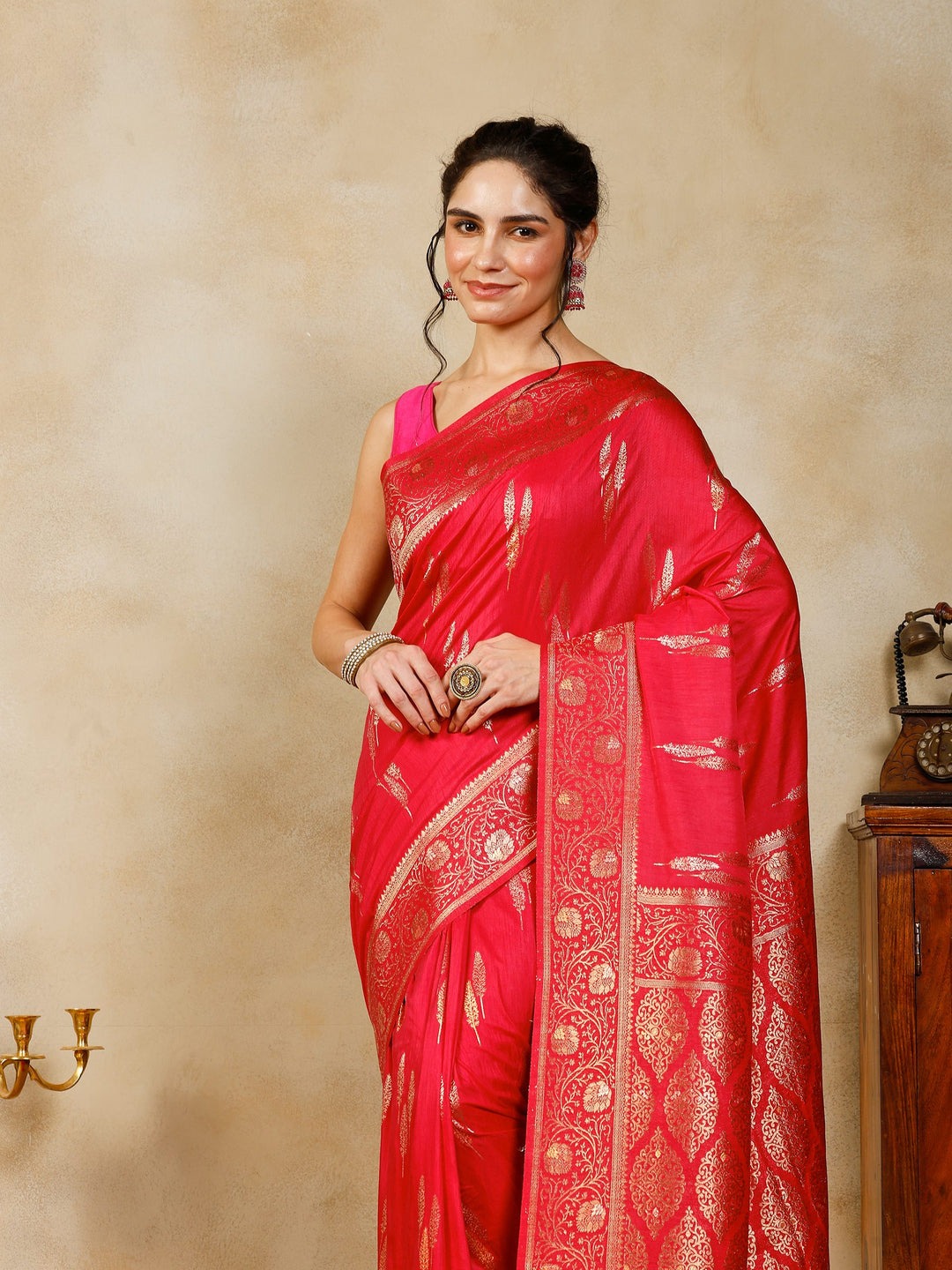 Rani Woven Design Art Silk Saree