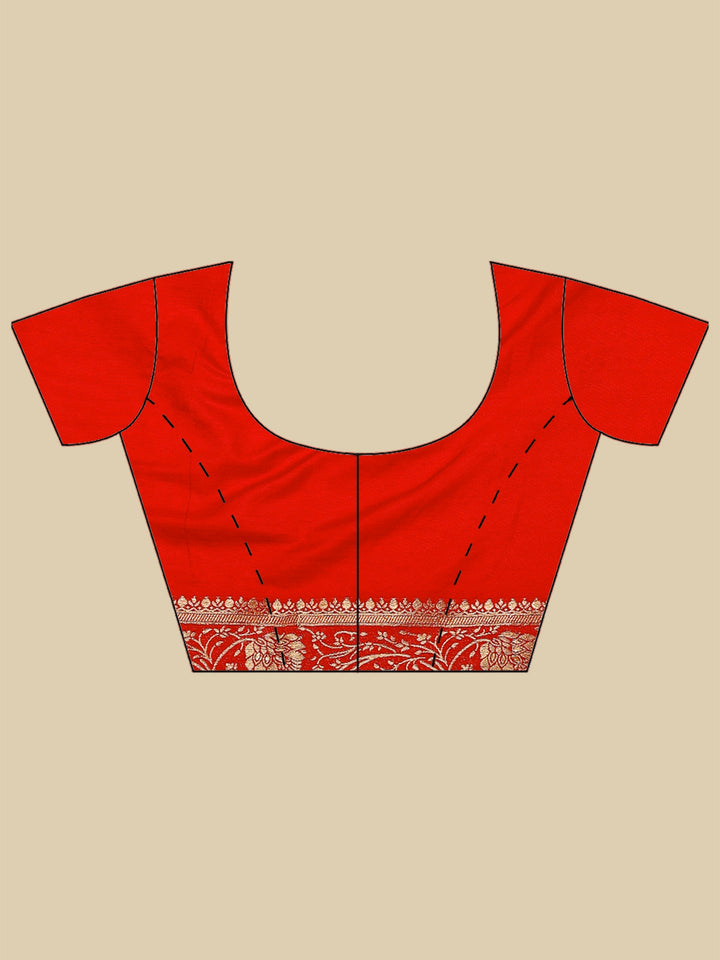 Red Woven Design Art Silk Saree