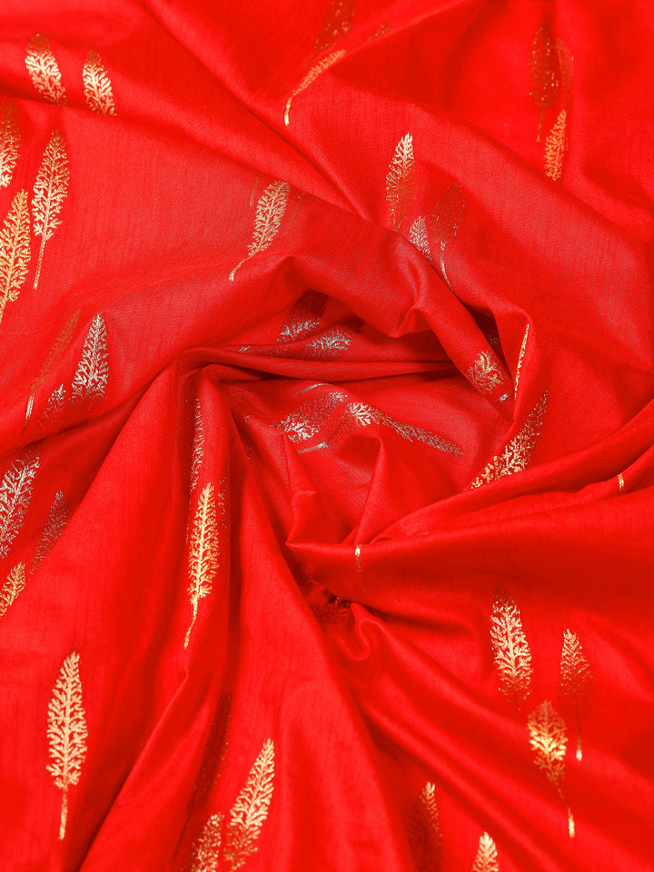 Red Woven Design Art Silk Saree