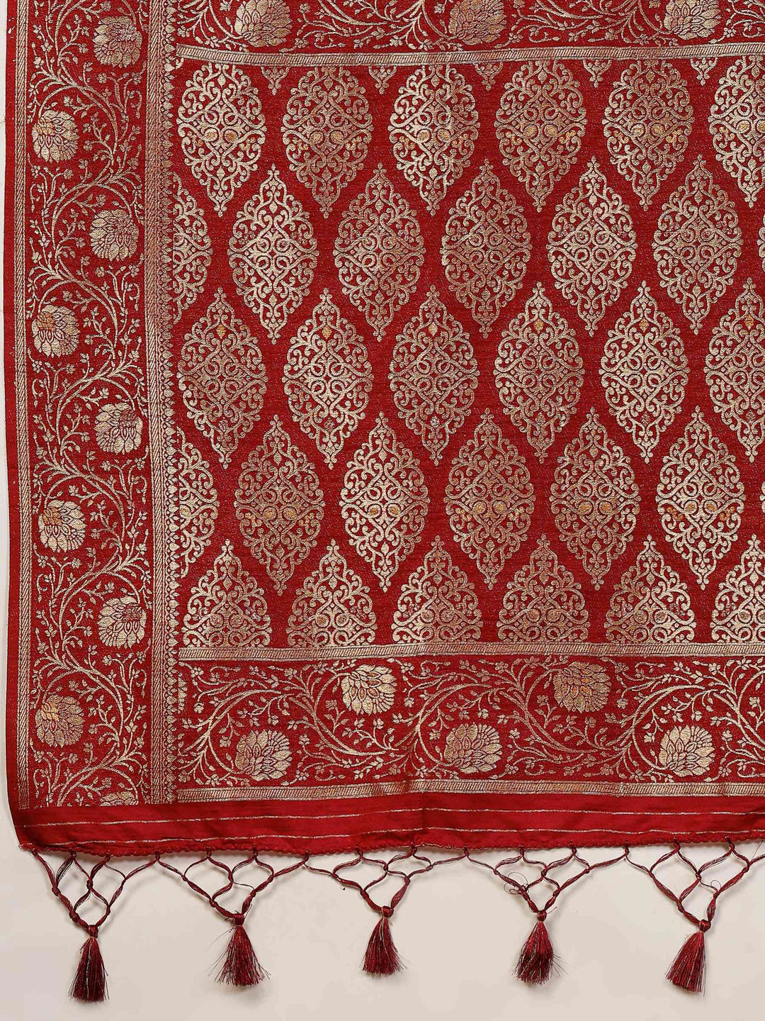 Wine Woven Design Art Silk Saree