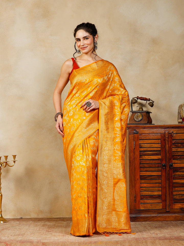 Mustard Woven Design Art Silk Saree