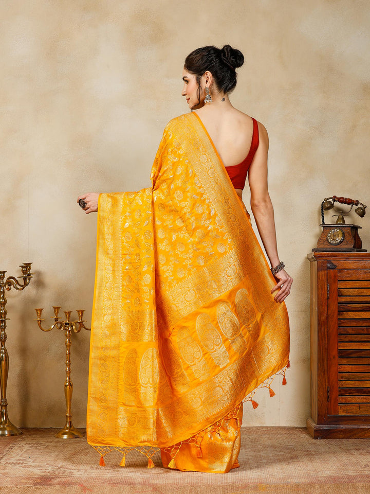 Mustard Woven Design Art Silk Saree