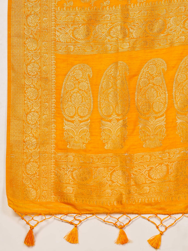 Mustard Woven Design Art Silk Saree