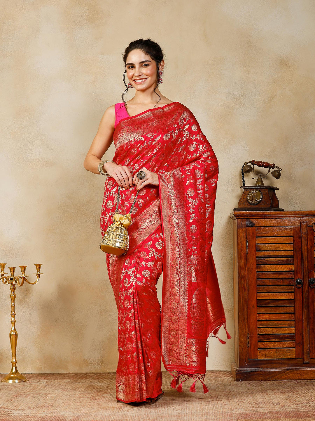 Rani Woven Design Art Silk Saree