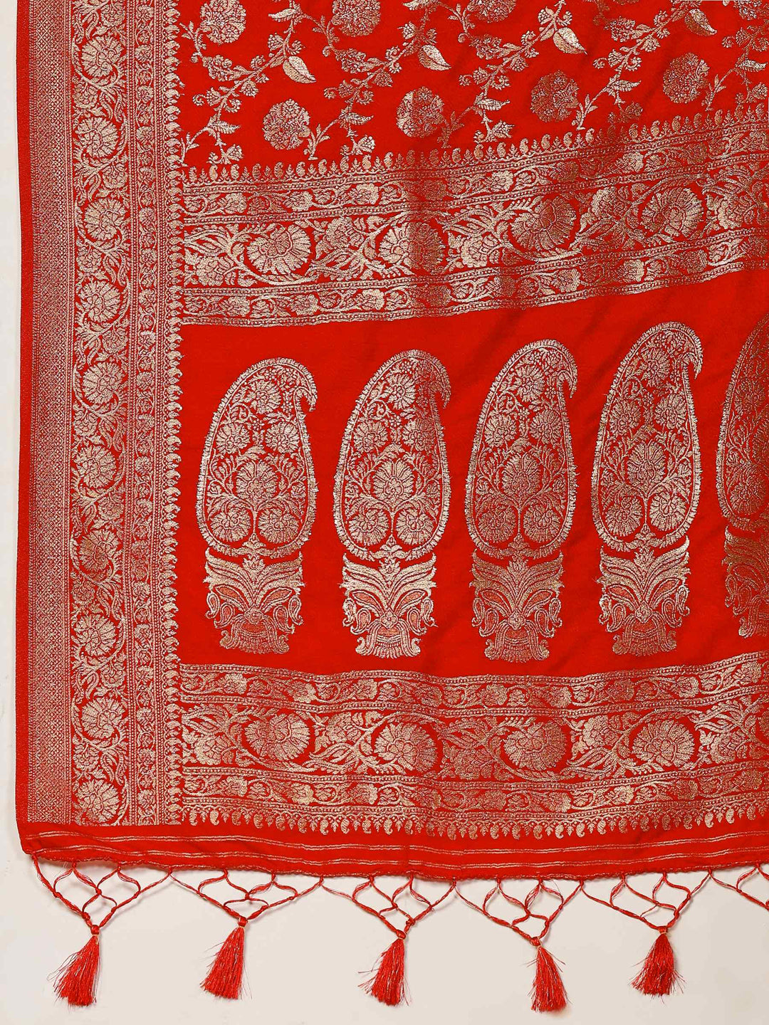 Red Woven Design Art Silk Saree