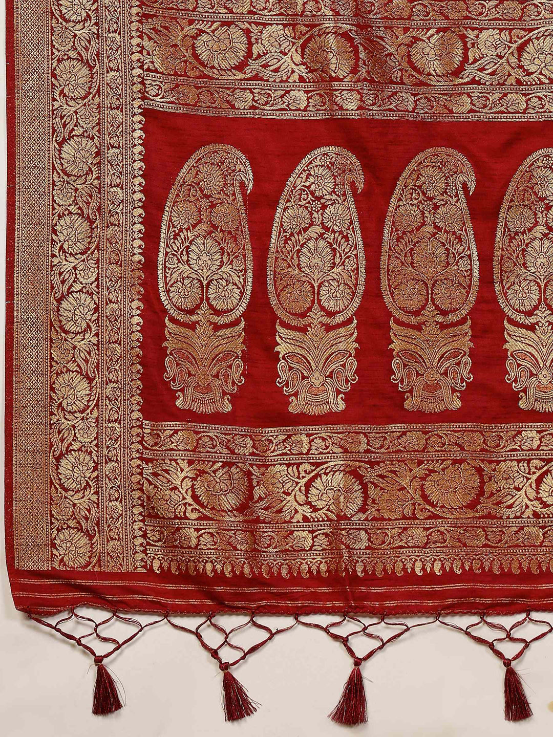 Wine Woven Design Art Silk Saree