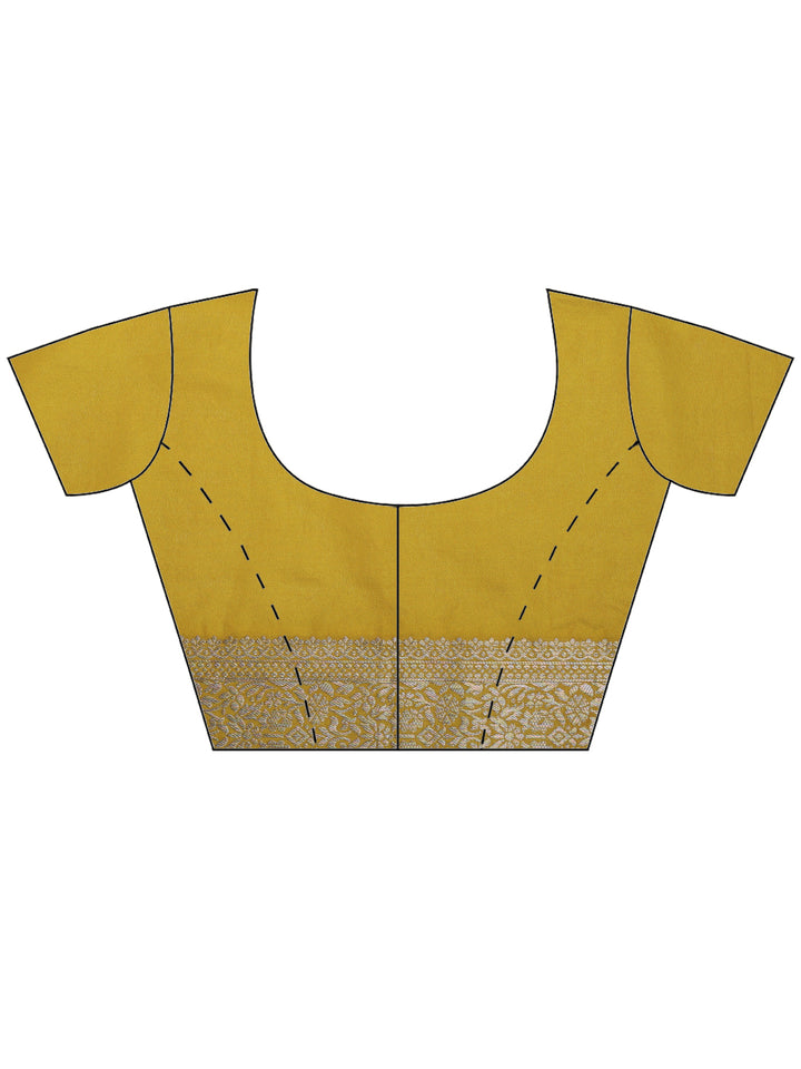 Lemon Zari Work Crepe Saree