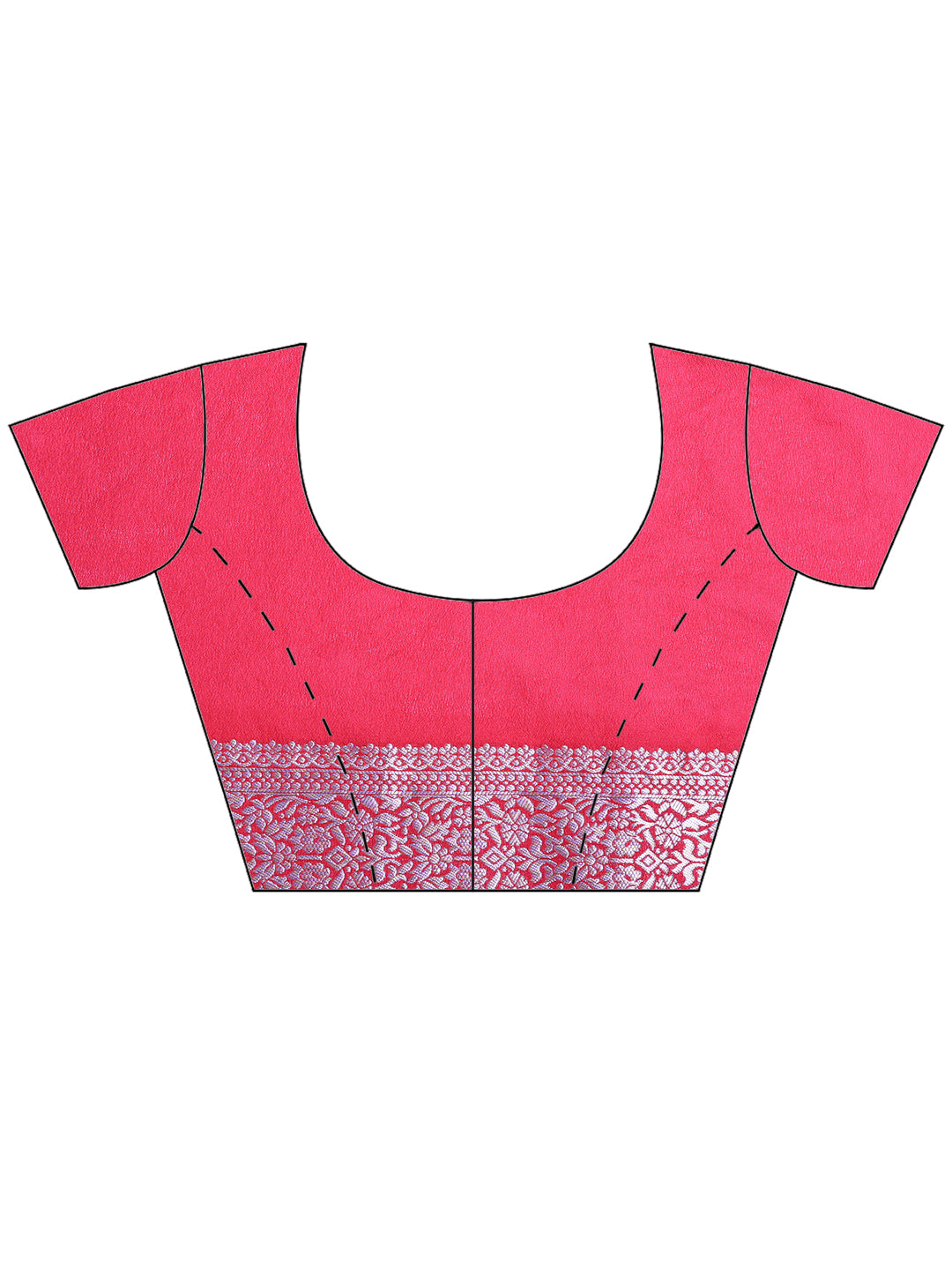 Magenta Zari Work Crepe Saree