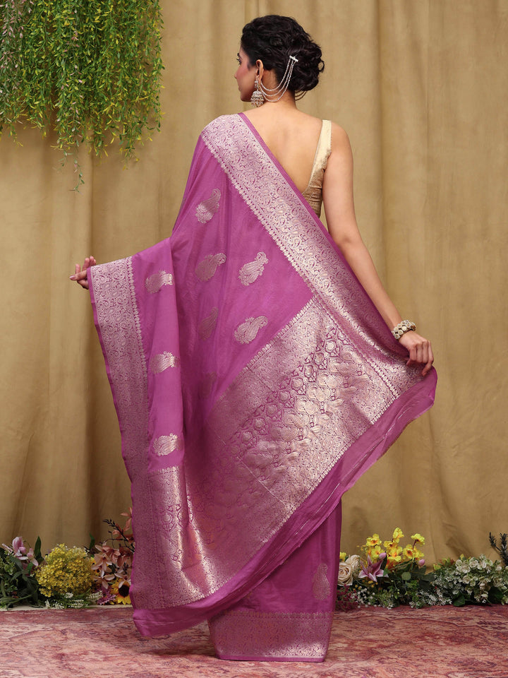 Zari Border Booti Handloom Woven Saree