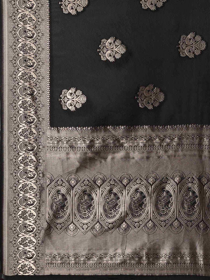 Black Woven Design Art Silk Saree