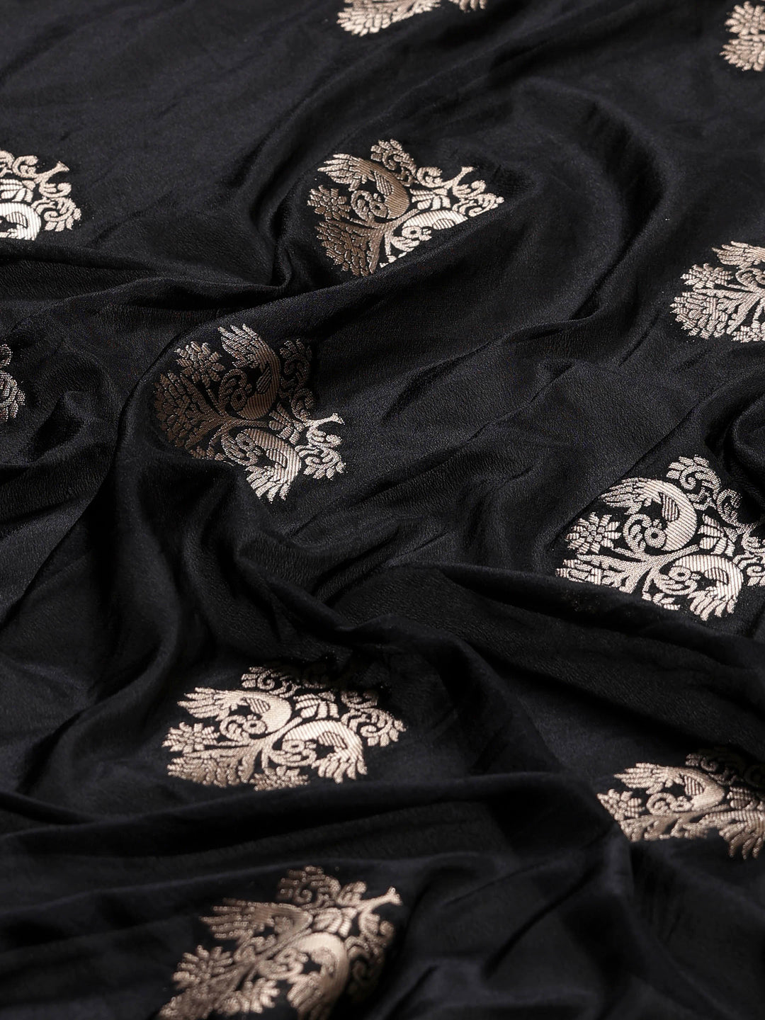 Black Woven Design Art Silk Saree