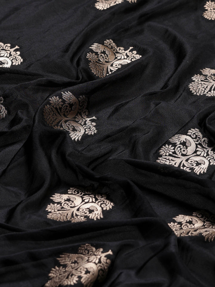 Black Woven Design Art Silk Saree