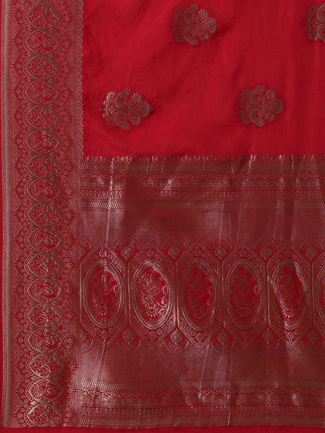 Hot Pink Woven Design Art Silk Saree