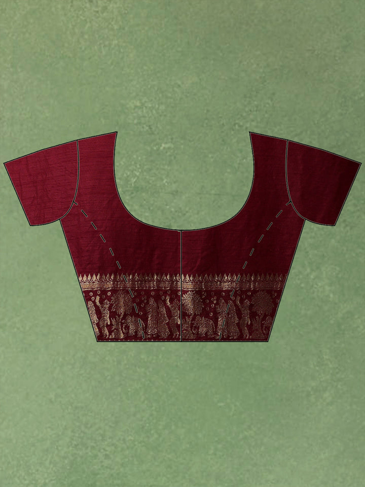 Maroon Woven Design Art Silk Saree