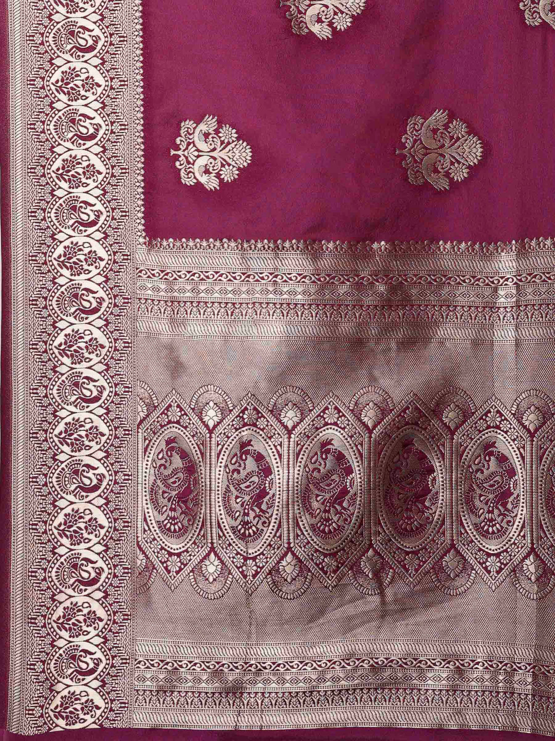 Purple Woven Design Art Silk Saree