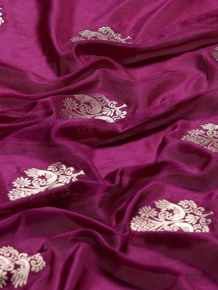 Purple Woven Design Art Silk Saree