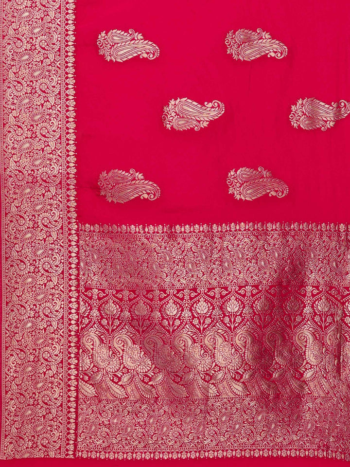 Rani Zari Booti Art Silk Saree