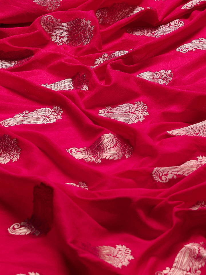 Rani Zari Booti Art Silk Saree