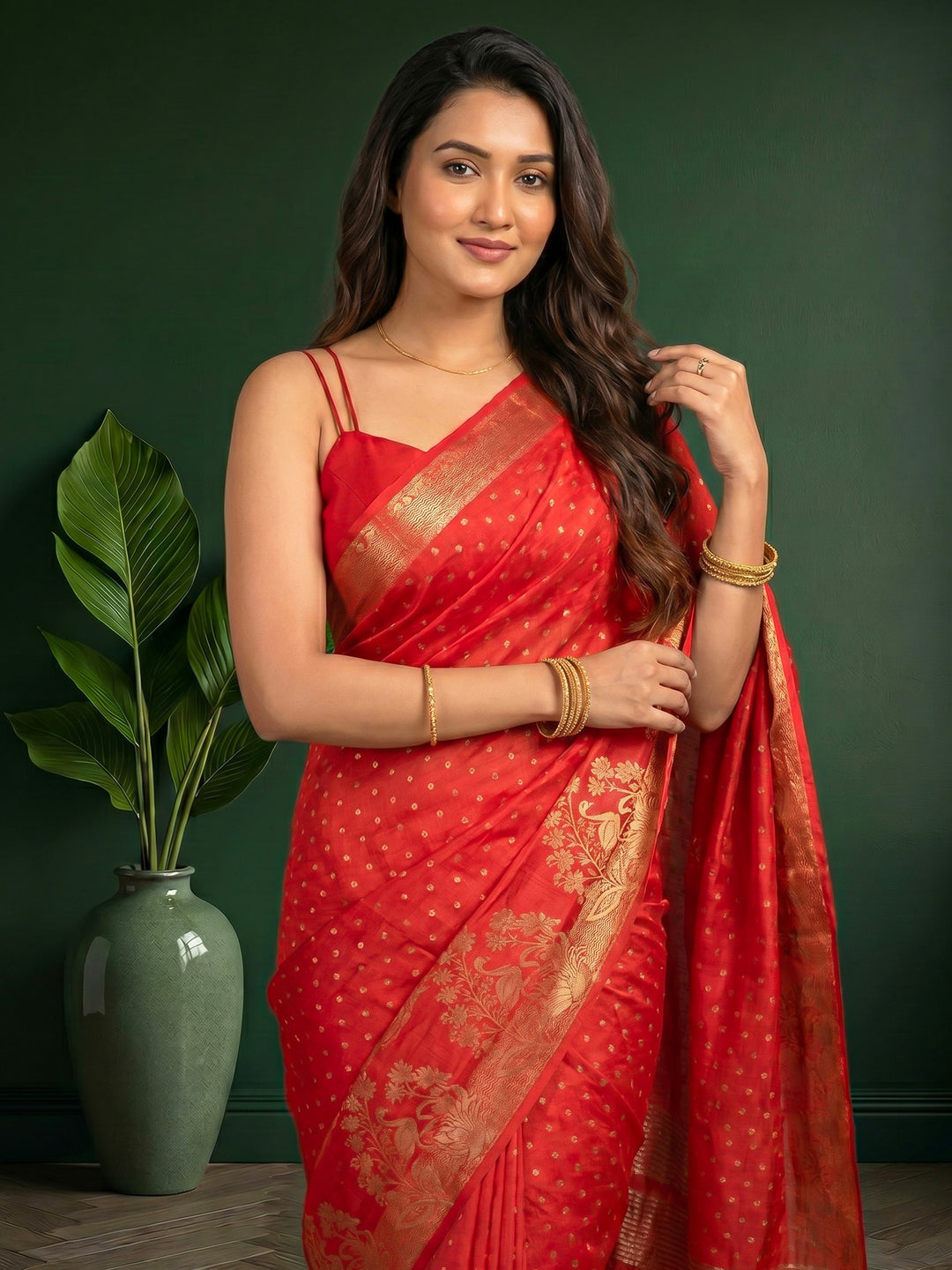 Woven Booti Art Silk Saree