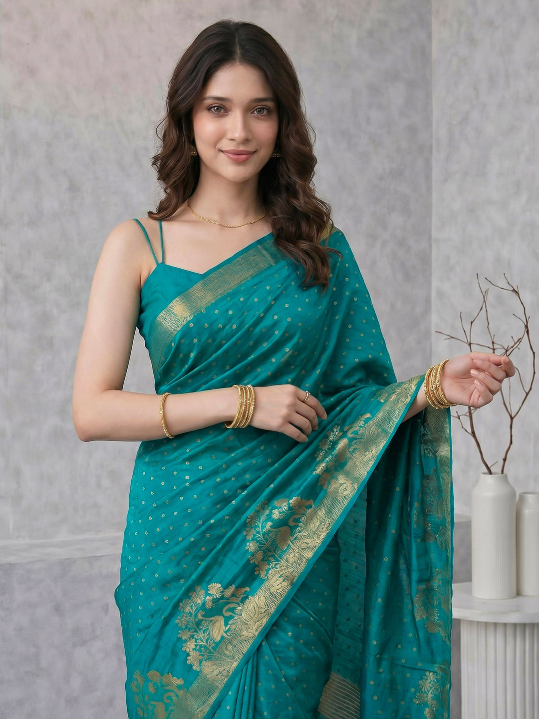 Woven Booti Art Silk Saree
