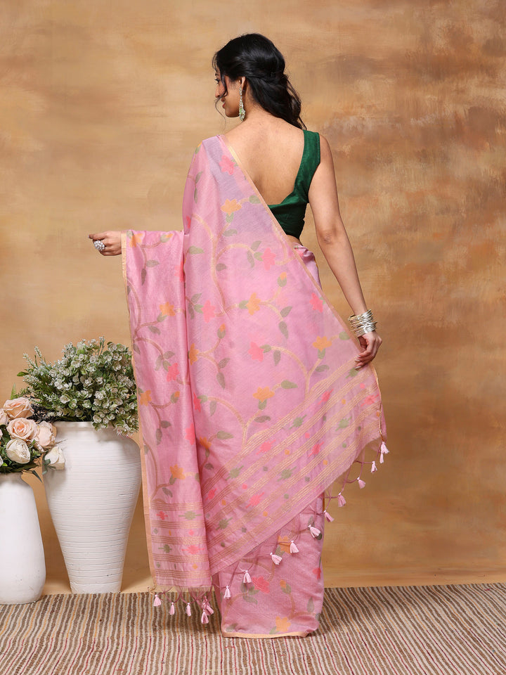 Mauve Zari Jaal Tusaar Saree