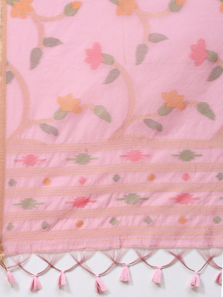 Mauve Zari Jaal Tusaar Saree