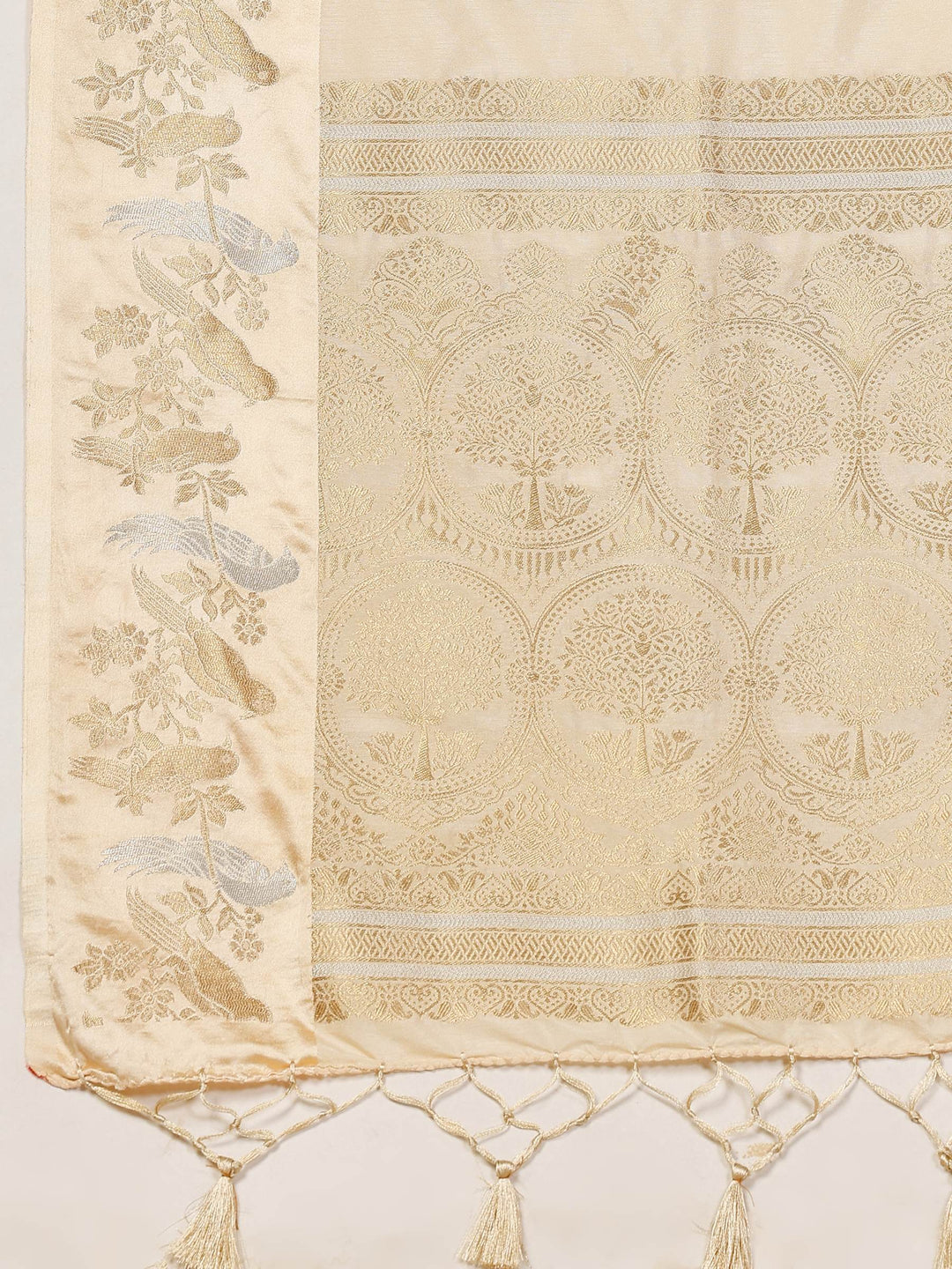 Cream Woven Design Art Silk Saree