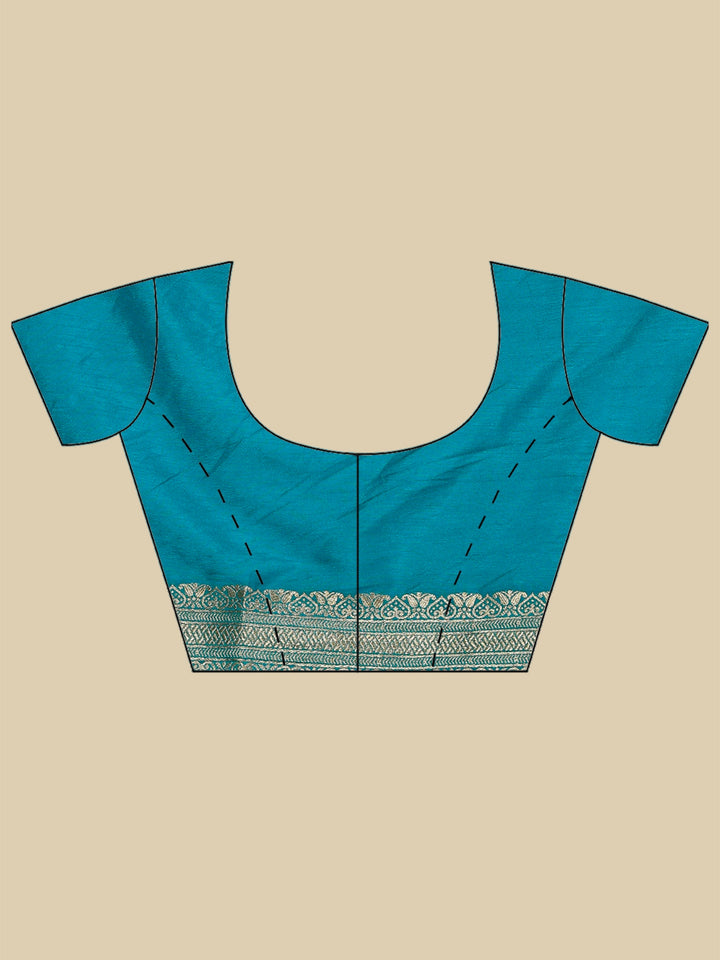 Lake Blue Woven Design Art Silk Saree