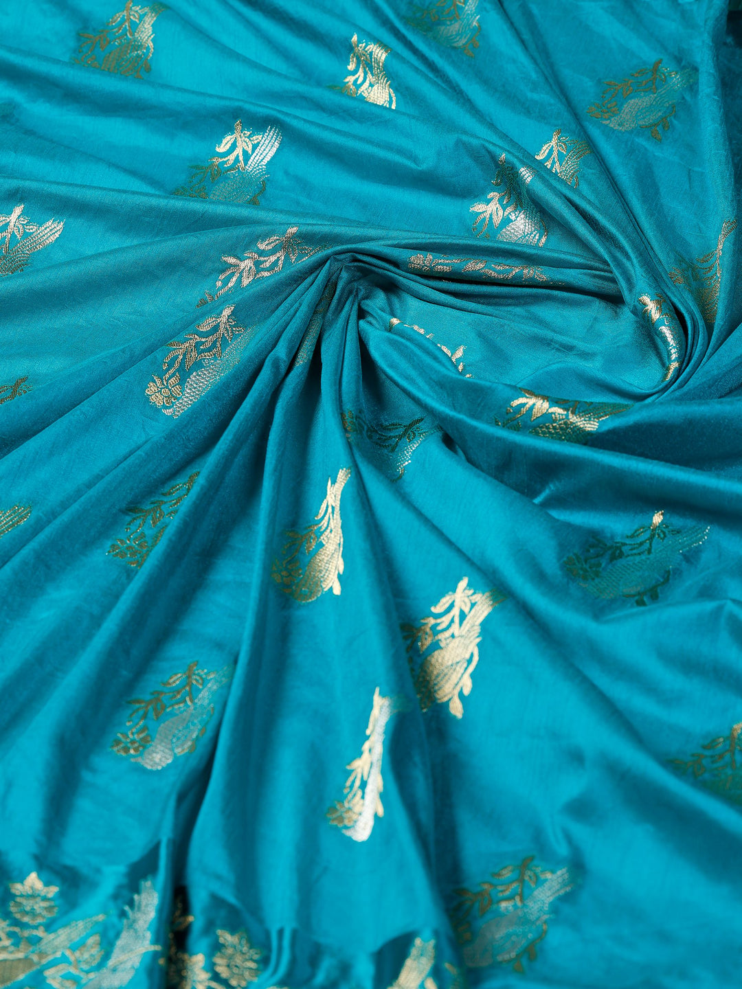 Lake Blue Woven Design Art Silk Saree