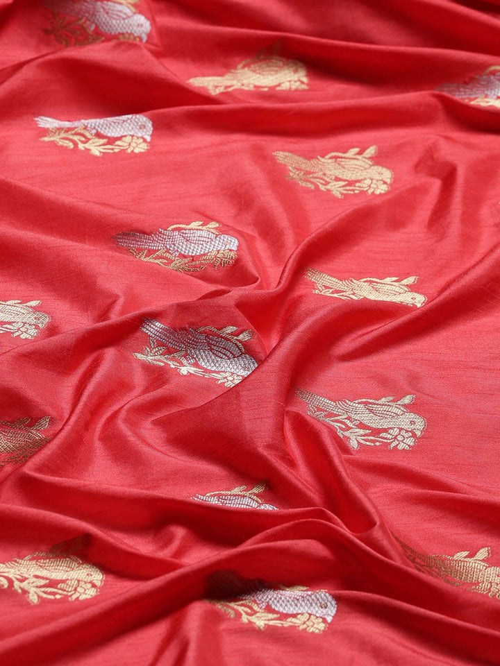 Pink Woven Design Art Silk Saree