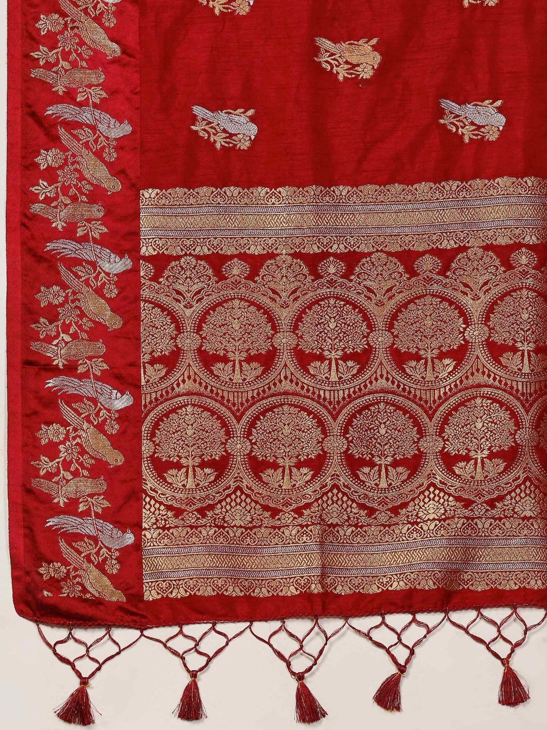 Wine Woven Design Art Silk Saree