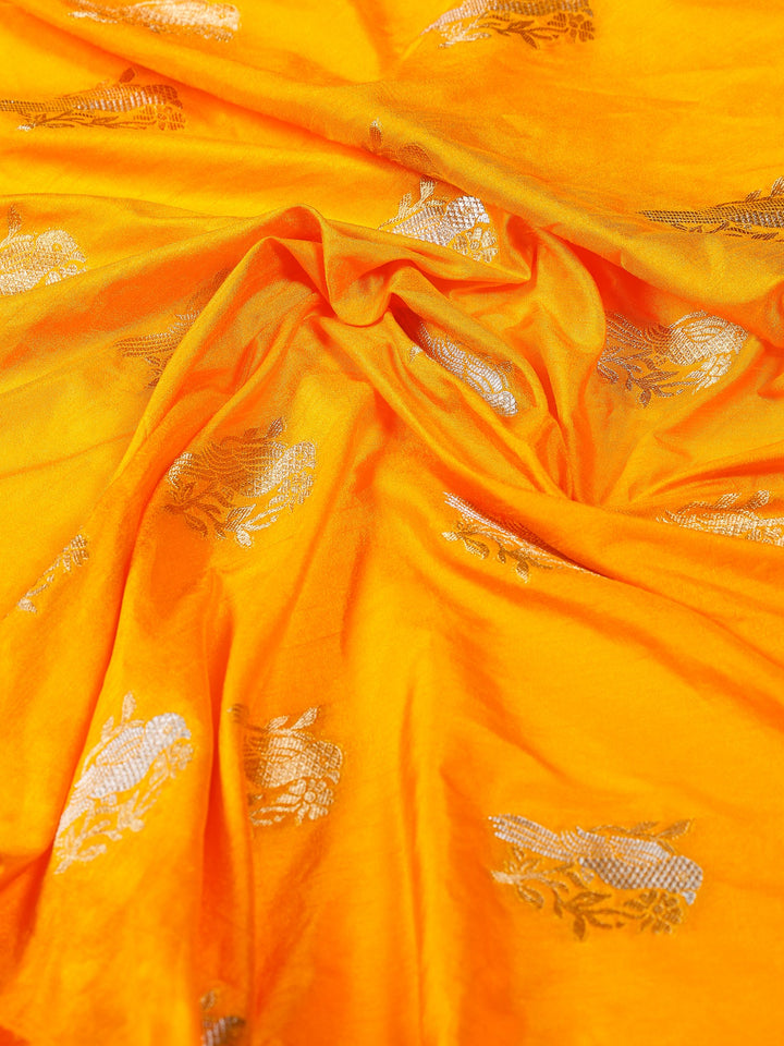 Yellow Woven Design Art Silk Saree